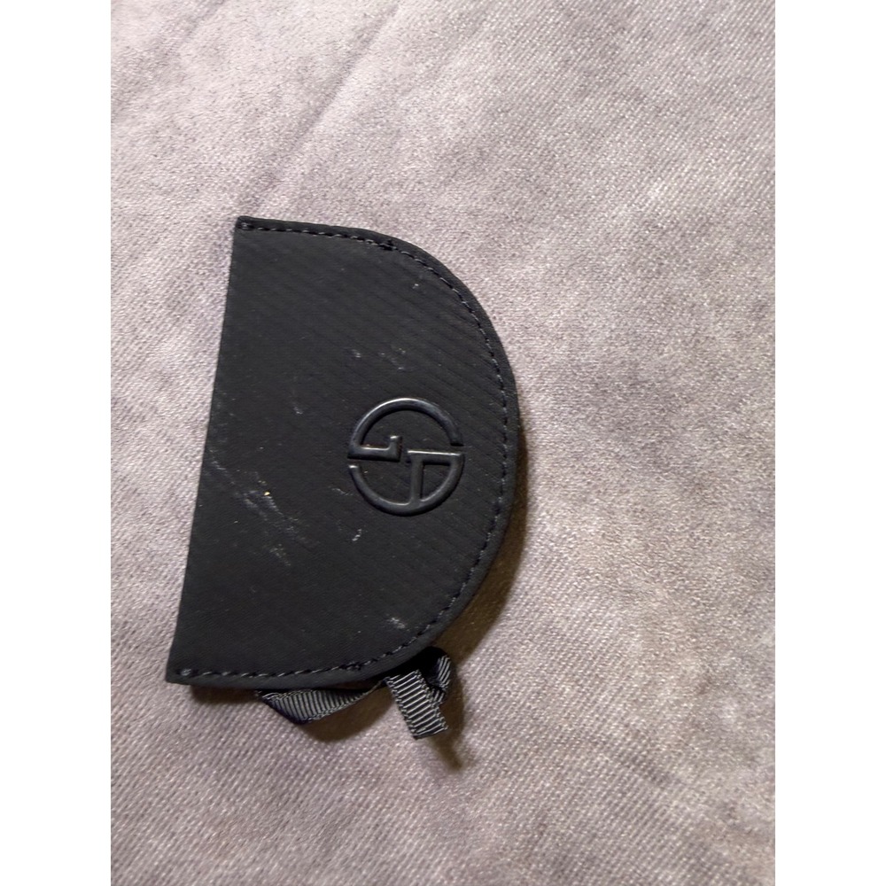 Giorgio Armani Beauty Black Logo Pocket Mirror with Protective Sleeve SemiCircle